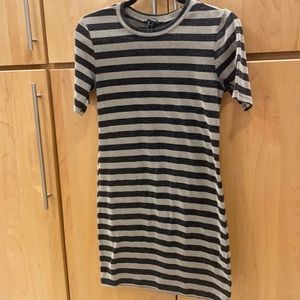Ribbed stripped tshirt dress